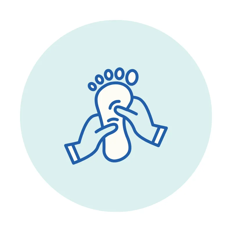 Icône illustrant la réflexologie plantaire ou un soin énergétique